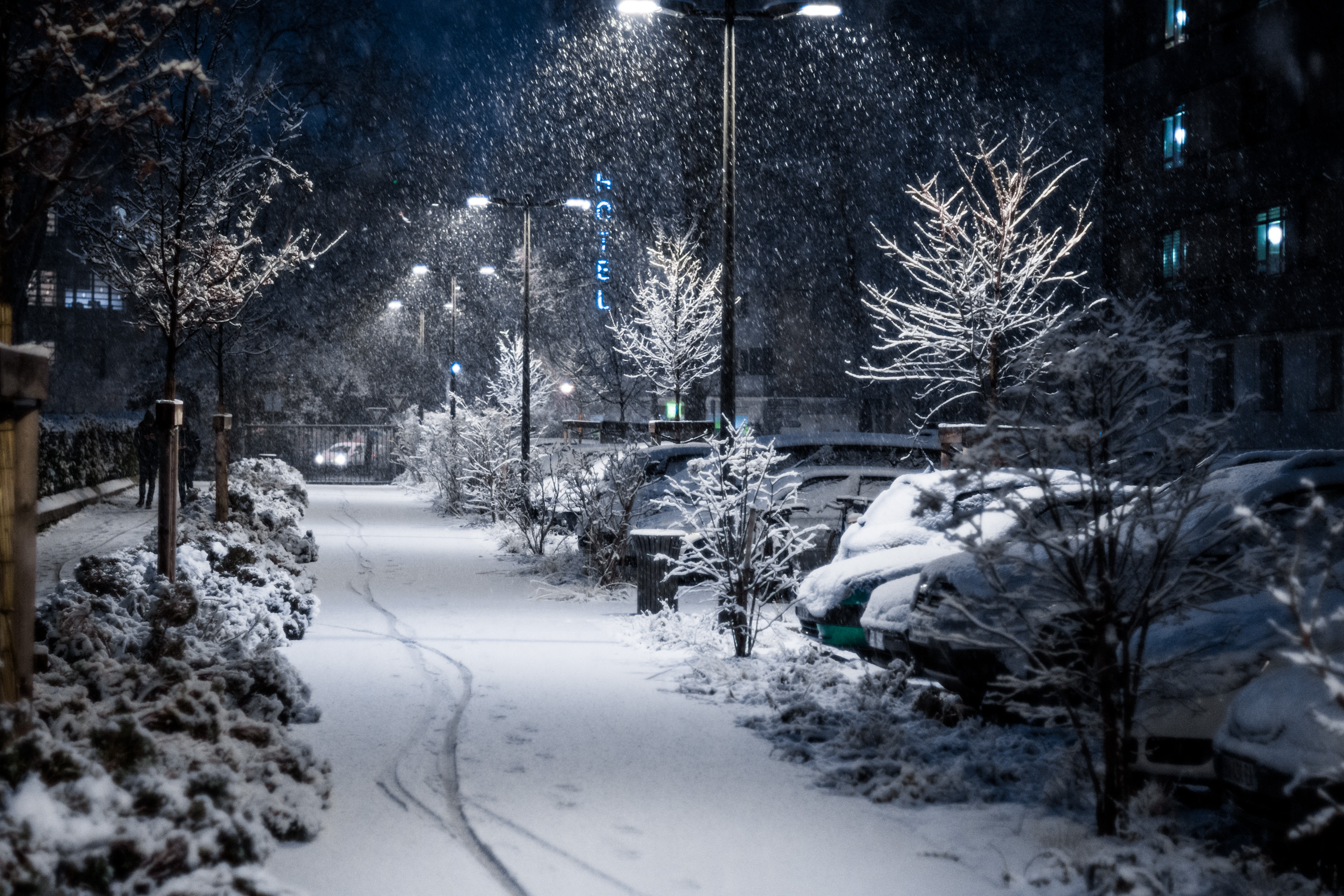 Le Snowy night